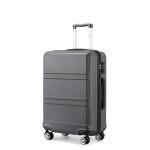 Kono Reiskoffer, trolley met harde schaal, handbagage, dubbele wielen, lichtgewicht, ABS-kunststof, met cijferslot, 55 cm, grijs