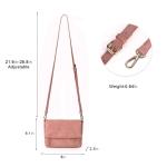 Schoudertas voor dames, schoudertas met ritssluiting, crossbody tas, leren handtas, klein, dagrugzak, koraalrood, Minimalistisch
