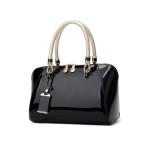 Modieuze handtassen dames lakleer handtas elegante schoudertas vrouwen schoudertas waterdichte damestas bruiloft clutch portemonnee winkelen party, zwart, Large, Unieke