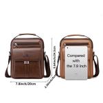 Hjkiopc Schoudertas heren schoudertas crossbody mobiele telefoon tas messenger bag herentas shulder bag lederen borstzak, B-bruin2, Retro