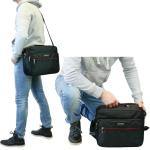 Werktas, robuust, van nylon, voor heren, schoudertas, dwarsformaat, zwart