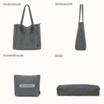 Tote Bag Dames Corduroy shopper tas dames grote schoudertas handtas dames met cosmeticatas voor winkelen, werken, reizen en school, grijs