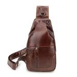 FANDARE Retro borsttas, leren sling bag, schoudertas, heren en dames, schoudertas, sporttas voor outdoor, reizen, wandelen, joggen, dagrugzak