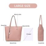 Handtas dames shopper grote damestas voor kantoor school winkelen, Effen roze, Shopper