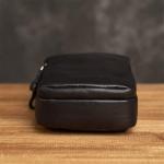 YADECN Borstzak van echt leer voor heren, heuptas, schoudertas, casual, rundleer, trendy herentas, designertas, D