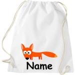 Shirtinstyle Gymtas, dierenvos met wensnaam, kinderen, stoffen tas, kinderrugzak, jute, gymtas,