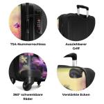 NoBoringSuitcases.com Kinderkoffer, handbagage, harde koffer met TSA-slot, jongens en meisjes, trolley, reiskoffer, draagtas, rolkoffer, klein of middelgroot, 30 hond met bloemen, 
