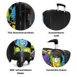 NoBoringSuitcases.com Kinderkoffer, handbagage, harde koffer met TSA-slot, jongens en meisjes, trolley, reiskoffer, draagtas, rolkoffer, klein of middelgroot, 26 monsters, kinderba