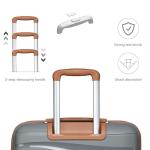 KONO Trolleys koffer met beautycase 100% PP koffer set, grijs/bruin