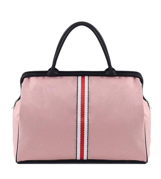 CHDWEY Umhängetaschen für Herren Frauen Sporttasche Stripe Gym Back Fitness Sporttasche Große Reise Handtasche Duffle Bags Über Nacht Wochenende Reisetaschen Männer(Pink)