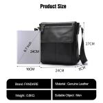 Vintage schoudertas leer heren tas om te hangen dames schoudertas echt leer polstas crossbody bag werktas messenger bags cadeau voor mannen, zwart, L