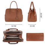 - Dames Bugatti Handtas Draagtas - Shopper Tote PU Leer Schoudertas - Veel Zakken Vakken Rits Crossbodytas - Vrouwen Meisje Tassen - Mode Stad Werk - Kameel Bruin