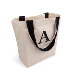 stijlvolle ruime draagtas, gepersonaliseerd bedrukt, met binnenzak, ritssluiting en grote bodem, katoenen tas, stoffen shopper, handtas, Oeko-Tex 100 standaard gecertificeerd.