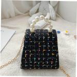 COLLBATH Schoudercredit zwarte ketting enkele kleine kinderen bloemen voor portemonnees kinderen strik kleine schattige strik mini kaarten baby meisjes handtas tassen prinses gesch
