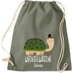 ShirtInStyle Kindergymtas, grappige dieren schildpad, verwisselbaar ondergoed met tekst naar wens, kinderen, dierentuin kinderdag familie, gymtas