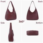 Schoudertas, vintage leren tas, retro schoudertas, onderarmtas, draagtas, vintage, grote capaciteit met magnetische gesp, Hobo boodschappentas, bruin