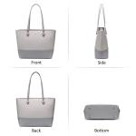 Handtas Dames Shopper Schoudertas Dames Handbags Set Women Grote Damestas Handtassen 3-Delige Set, Lichtgrijs Grijs