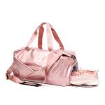 CHDWEY Umhängetaschen für Herren Glänzende Yoga-Matt-Tasche Fitness-Gymnastasche Trockene nasse Handtaschen for Frauen Schuhe Reise-Training Rosa Yoga-Matt-Tasche(Silver)