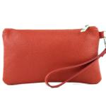 - T193 - ital. Clutch polstas leer small, vuur-rood, Small
