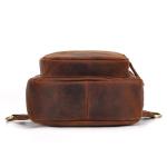 newsbirds Heren echt lederen borsttas schoudertas sport outdoor schoudertas wandelrugzak, 9455 bruin, Retro