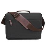 Messenger Bag Canvas, Laptoptas voor heren, zwart, retro, casual, voor werk, strand, reizen, school, winkelen, Zwart-701, L, Retro
