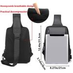 Schoudertas, borsttas, lichte sling bag, crossbody schoudertas, outdoor, waterdicht, casual, voor heren, wandelen, fietsen, zwart