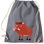 ShirtInStyle Turnbeutel, Wildschwein, Kinder, Stoffbeutel, Kinderrucksack, Jute, Gymsack,