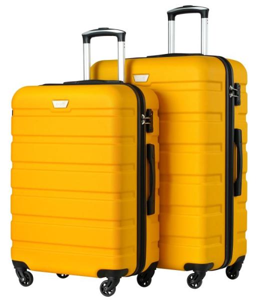 COOLIFE Harde koffer trolley rolkoffer reiskoffer ardschaal Boardcase handbagage met TSA-slot en 4 wielen, citroengeel, Premium koffer