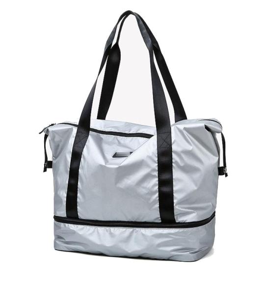CHDWEY Umhängetaschen für Herren Rosa Sporttasche Frauen Fitness Gym Handtasche wasserdichte Yoga Weekend Taschen Licht Reise Schwimmen Ruffle Bluse mit Schuhfach(Grijs)