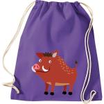 ShirtInStyle Turnbeutel, Wildschwein, Kinder, Stoffbeutel, Kinderrucksack, Jute, Gymsack,