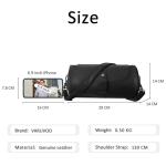 Schoudertas voor heren, messenger bag, retro, waterdicht, diefstalbeveiliging, licht, trekking, reizen, outdoor, fietsen, echt leer, Zwart, Large