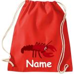 ShirtInStyle Turnbeutel, Tiere Hummer mit Wunschnamen, Kinder, Stoffbeutel, Kinderrucksack, Jute, Gymsack,