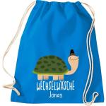 ShirtInStyle Kindergymtas, grappige dieren schildpad, verwisselbaar ondergoed met tekst naar wens, kinderen, dierentuin kinderdag familie, gymtas