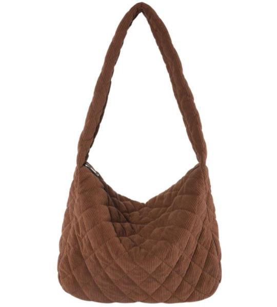 Schoudertas voor dames, handtas, corduroy tassen, grote shopper, tote bag, schoudertas, casual crossbody tas voor school, kantoor, werk, reizen, uitstapjes, winkelen, 01-Zwart, Lar