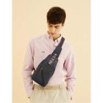 FANDARE Sling Bag met hoofdtelefoonopening voor studenten, party, outdoor, multifunctionele schoudertas voor dames en heren, slijtvast canvas, zwart, Casual