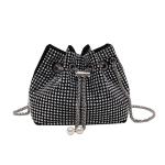 CrossBody Bag dames glitter pailletten strass clutch kleine handtas schoudertas tas avondtas voor bruiloft avondfeest feest vakantie, zilver