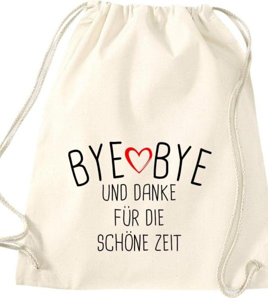 Shirtinstyle Gymtas, bye bye en dank voor de mooie tijd, opvoeder, leraar, leraren, gymtas, tas, schooltas, kleuterschool