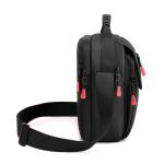 CHDWEY Umhängetaschen für Herren Vintage Mann Crossbody Tasche Kleine Männer Umhängetasche Tragbare Nylon Männliche Geldbörse Casual Mobiltelefon Jungen Messenger Bag(Black)