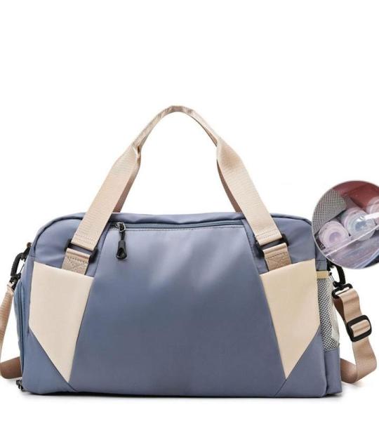 CHDWEY Umhängetaschen für Herren Trockene nasse Gym Bag Yoga Matte Sporttasche Handtaschen Outdoor Sport Schulter Reisen Frauen Männer Fitness Training Tasche mit Schuhtasche(Bl