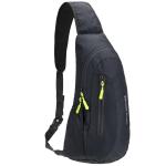 PivotWing Borstzak, sling-rugzak, kleine schoudertas, waterafstotend nylon, honingraatnetkussen, lichte kleine sling rugzak voor wandelingen, reizen, fietsen, hondenuitlaten, grijs