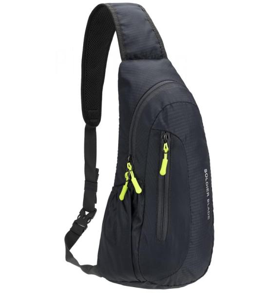 PivotWing Borstzak, sling-rugzak, kleine schoudertas, waterafstotend nylon, honingraatnetkussen, lichte kleine sling rugzak voor wandelingen, reizen, fietsen, hondenuitlaten, grijs