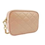 , Nora Gewatteerde damesschoudertas met ketting, van echt leer, gemaakt in Italië, kleine tas voor clutch ceremonie, elegant, model Nora, Poeder Roze, False, Hedendaags