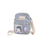 PORRASSO Schattige schoudertas voor meisjes, schoudertas met poppen-hanger, nylon, schoolraken, messengertas, crossbody tas voor reizen, dagelijks gebruik, blauw (a)