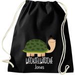 ShirtInStyle Kindergymtas, grappige dieren schildpad, verwisselbaar ondergoed met tekst naar wens, kinderen, dierentuin kinderdag familie, gymtas