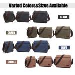 voor heren, canvas schoudertas, Tabletzak, schooltas, voor school en werk(M-Blauw)