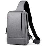 Schoudertas, borsttas, lichte sling bag, crossbody schoudertas, outdoor, waterdicht, casual, voor heren, wandelen, fietsen, grijs