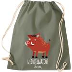 ShirtInStyle Kinder Turnbeutel, lustige Tiere Wildschwein, Wechselwäsche mit Wunschtext, Kinder, Tiere Zoo Kindertag Beutel