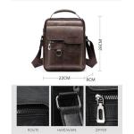 Hjkiopc Schoudertas heren schoudertas crossbody mobiele telefoon tas messenger bag herentas shulder bag lederen borstzak, A-bruin 2, Retro