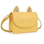 AFKOMST Schattige portemonnee voor tieners, meisjes, kleine schoudertas en handtassen, kattencadeau voor kinderen, geel