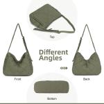 EVEOUT Puffer schoudertas voor dames, grote gewatteerde schoudertassen, lichte puffy tote shopper, gewatteerde schoudertassen, draagtas, werktas, legergroen
